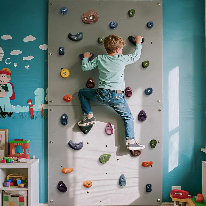 TOPNEW 20PCS Rock Climbing Holds with Mounting Hardware - Climbing Rocks for Indoor/Outdoor Kids Adults Rock Wall, Play Set & Climbing Gym, Dark Color - Image 5